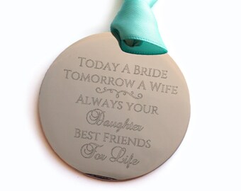 Mother of the Bride Gift, Custom Ornament with Name and Date, Wedding Gift for Mom, Mother-of-the-Bride, Today a Bride, Tomorrow a Wife