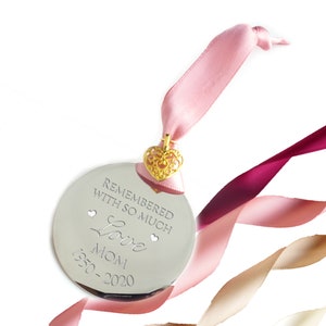 2 inch Ornament, Remembered with so much Love, Mother Memorial, Loss of Parent In Memory Sympathy Gift Mom Remembrance Remembering Mama