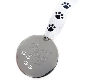 Forever Loved Dog Memorial Christmas Ornament - Pet Memorial Ornament - Pet Christmas Ornament - Dog Remembrance Ornament Pet Ornament, Paw