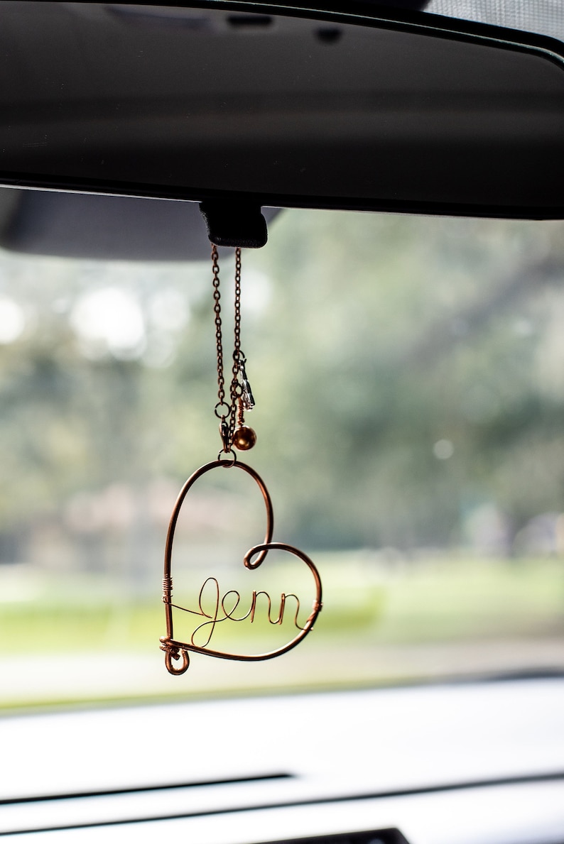 Rear View Mirror Car Charm Heart Gift for Women New Car Gift Etsy