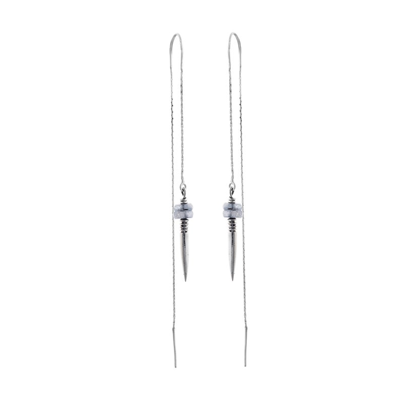boho chic earrings dangle /& drop earrings THE JAYA THREADER Threader earrings Kyanite sterling silver