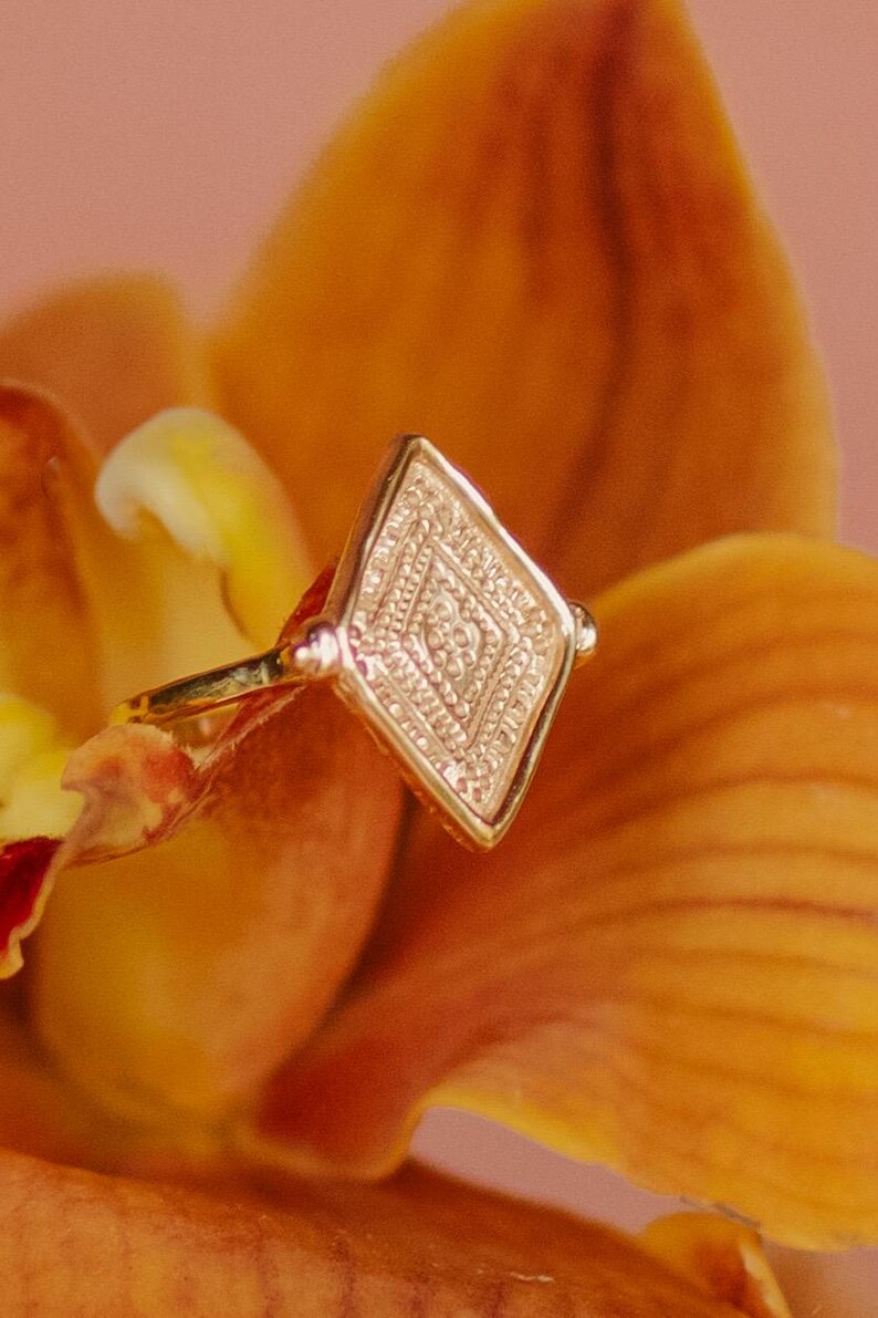Ethnic Gold ring , THE KYA RING , 22k gold plated ring , Vermeil jewellery , Bohemian ring , statement ring zdjęcie 10