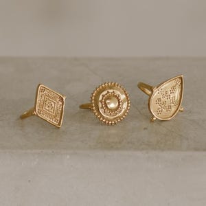Ethnic Gold ring , THE KYA RING , 22k gold plated ring , Vermeil jewellery , Bohemian ring , statement ring zdjęcie 6