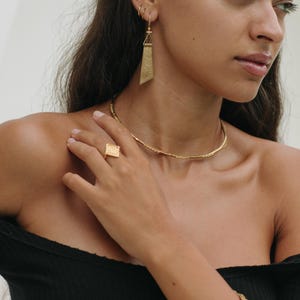Ethnic Gold ring , THE KYA RING , 22k gold plated ring , Vermeil jewellery , Bohemian ring , statement ring zdjęcie 5