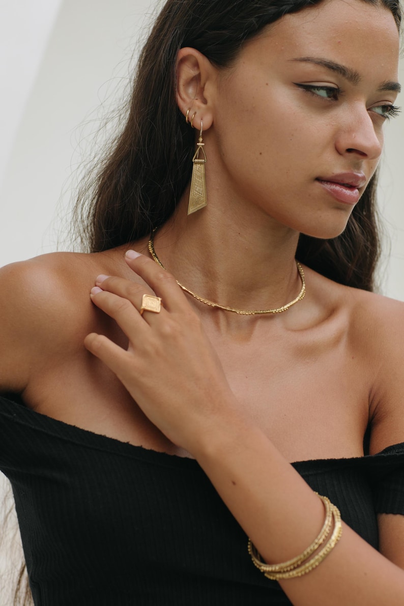Ethnic Gold ring , THE KYA RING , 22k gold plated ring , Vermeil jewellery , Bohemian ring , statement ring zdjęcie 5
