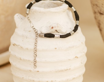 Ethnic necklace , THE AMARI CHOKER , African choker necklace , Bohemian necklace , Black and silver necklace , Choker