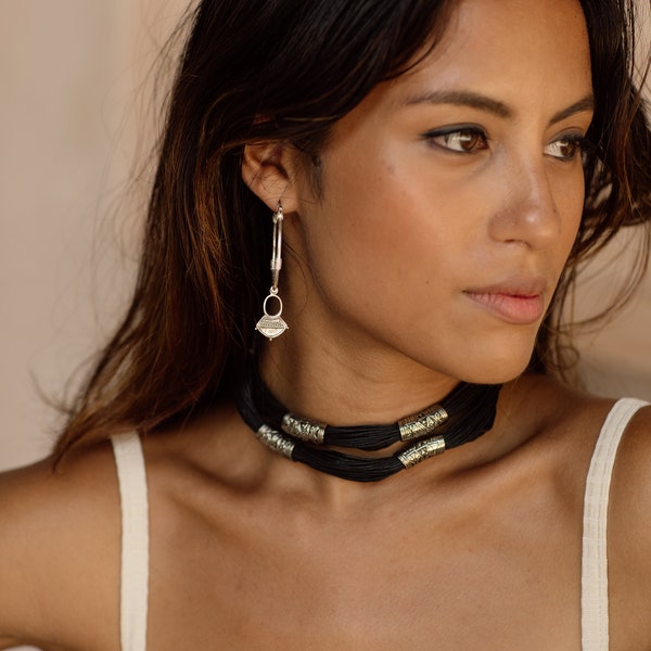 Große Ohrringe, THE AALIA HOOPS, Afrikanisch inspirierte Ohrringe, Silberohrringe, Stammesohrringe, ethnische Ohrringe, Boho