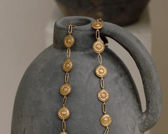 Ethnic Necklace , THE KAAVYA  CHOKER , Choker necklace ,Gold link chain necklace , Bohemian Jewellery