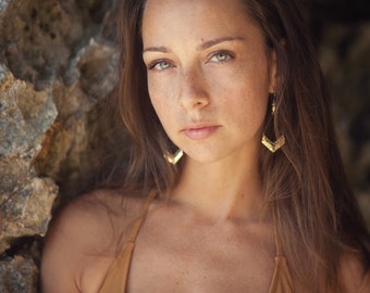 Tribal dangle earrings , THE KALI TAISA  , Boho Chic Earrings ,  Brass earrings , bohemian earrings ,Nakila collective