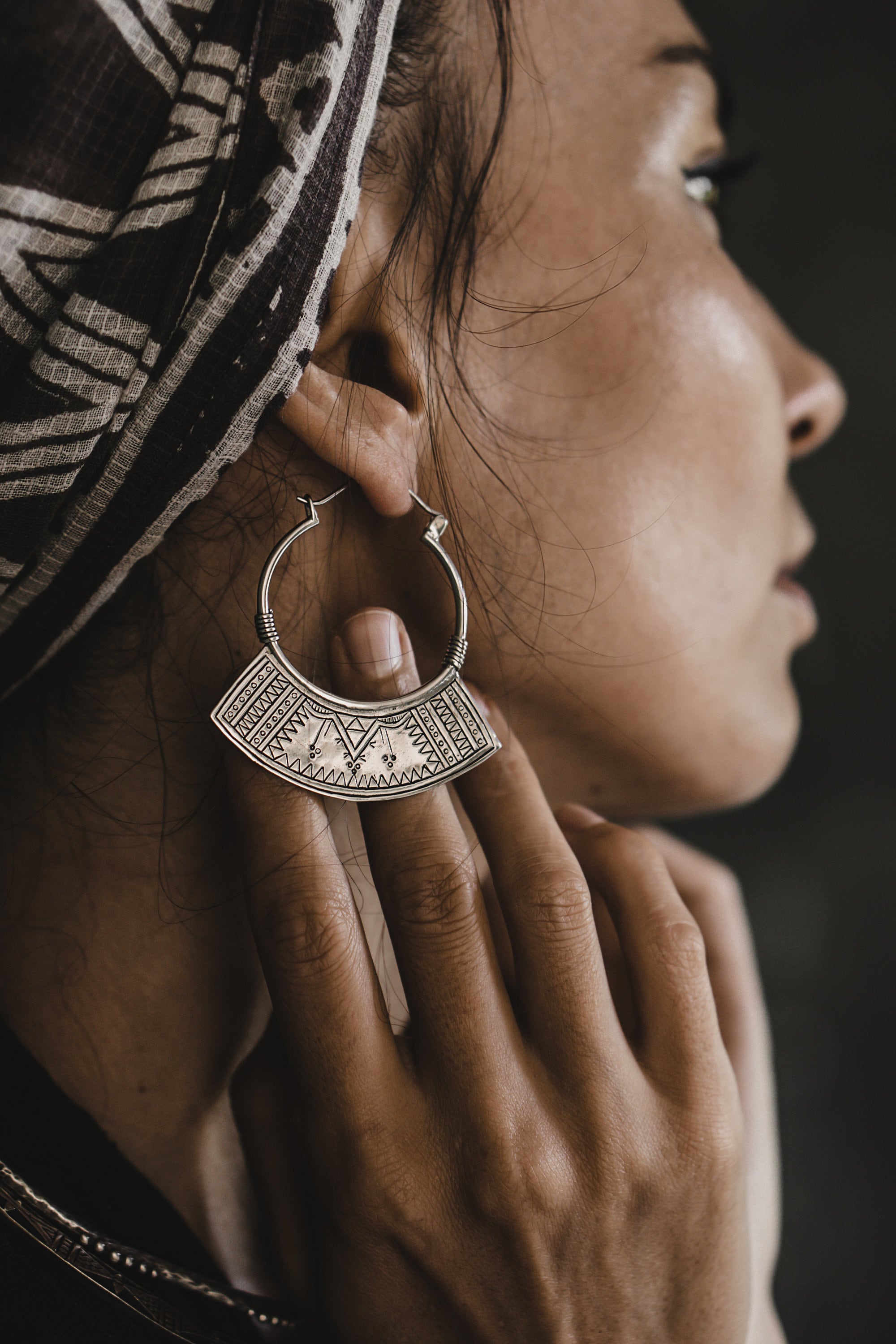 Large Tribal hoops, THE SEMIYA HOOP , statement earrings , ethnic earrings , tribal jewelry, big earrings , African earrings