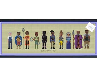 Superhero Black Panther Marvel Quote In Times Of Crisis The Wise Build Bridges Watercolor Easy Counted Cross Stitch Chart Boy Room Wall Art
