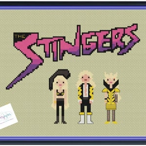 The Stingers Cross Stitch Pattern, 80s Cartoon Parody (Digital PDF)