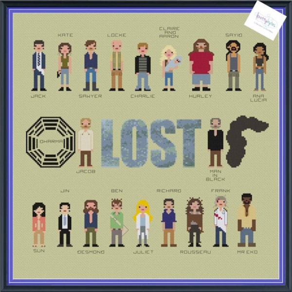 Lost Plane Crash Character Cross Stitch DIGITAL PDF (pattern only) Instant Download Unofficial