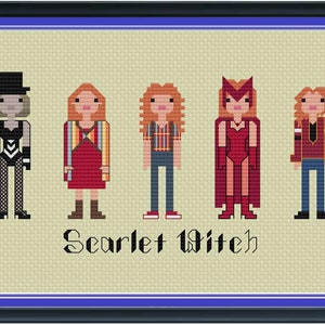 Scarlet Witch Cross Stitch DIGITAL PDF (pattern only) Unofficial Parody Wanda Vision