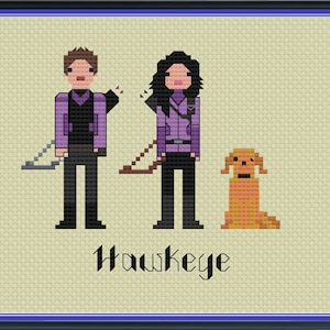 Hawkeye Punto de cruz no oficial PDF DIGITAL (solo patrón) Parodia de punto de cruz de superhéroe