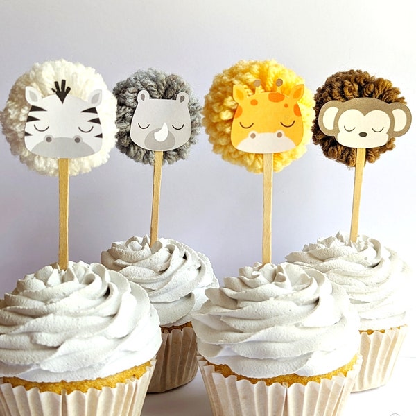 Safari Cupcake Topper, Safari  Party Decor, Wild One Decor, Circus Party decor, Two Wild Party Decor, Safari Cupcake topper, Wild and Three