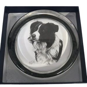 Gift Boxed Airedale Glass Paperweight Mike Sibley Portrait Artist