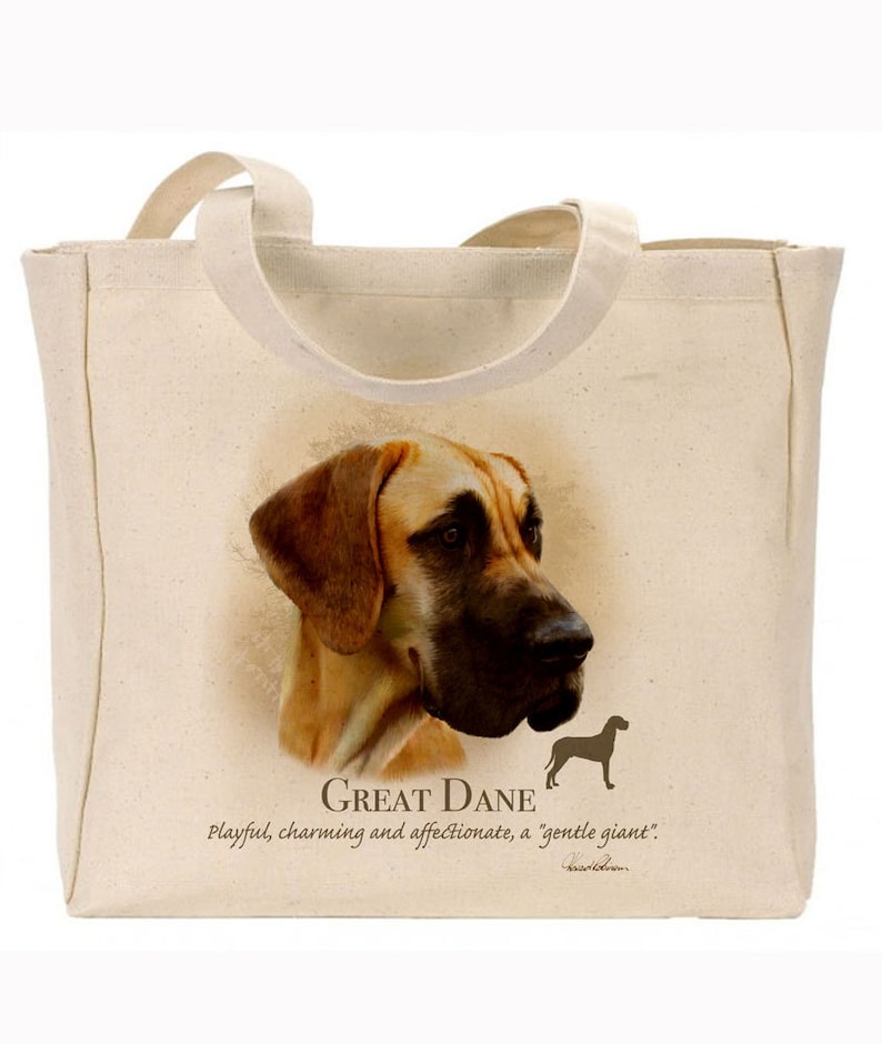 Quality Canvas Gusseted Shopper Ideal Present Reusable bag Great Dane Gift For Dog Lovers Howard Robinson Animal Artist