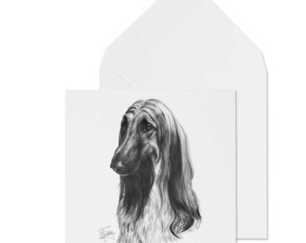 Afghan Hound Brown Dog Ornament and Thinking of You Greeting Card Afghan Hound Brown Dog Ornament and Thinking of You Greeting Card