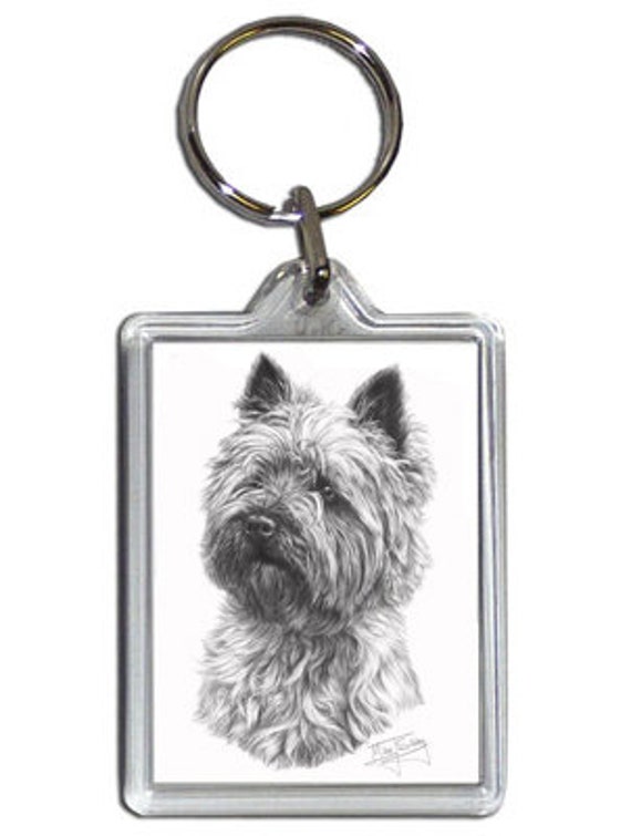 Mike Sibley Staffordshire Bull Terrier Quality Acrylic Keyring 50mm x 35mm-Gift