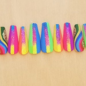 Rainbow Sparkle Press on Nails