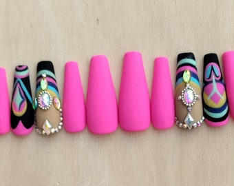Colorful Abstract Press on Nails