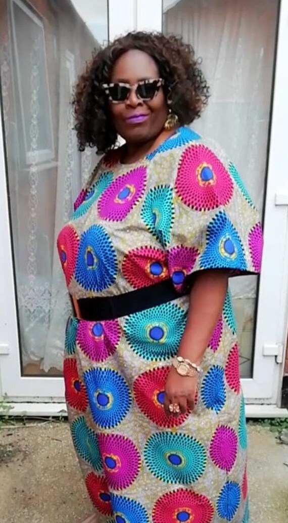 African print kaftan dress size UK 16 up to 30