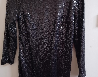 Wunderschönes schwarzes Paillettenkleid in Größe 12
