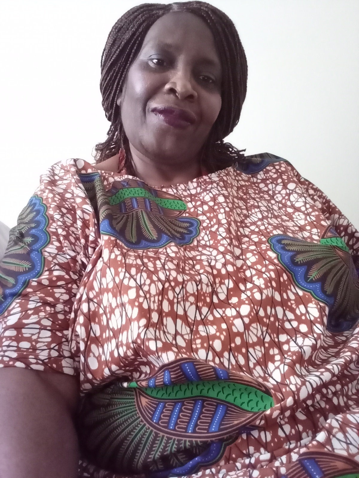 Plus-Size Boho Vibrant African Print Caftan Dress main image 0