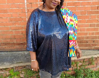 glitter top plus size