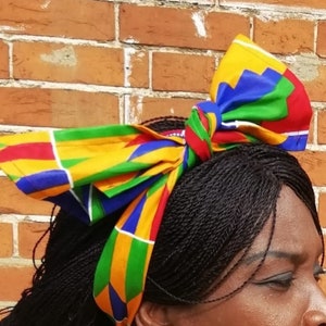 African print kente head wrap