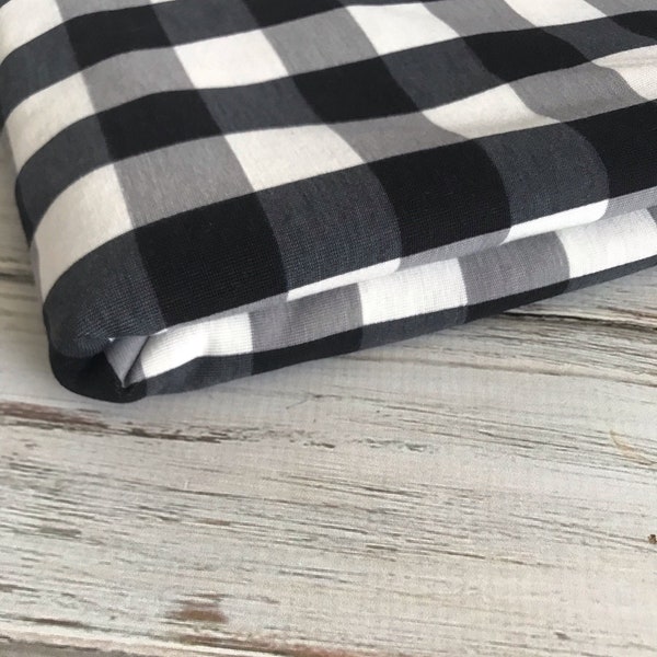 Black and White Check Fabric - Etsy