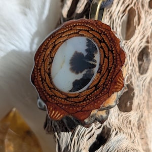 Dendritic Agate inlayed in A Sacred Pinecone