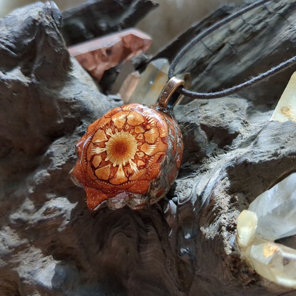 Handcrafted pinecone necklace pendant, natural and beautiful on an adjustable waxed cotton cord