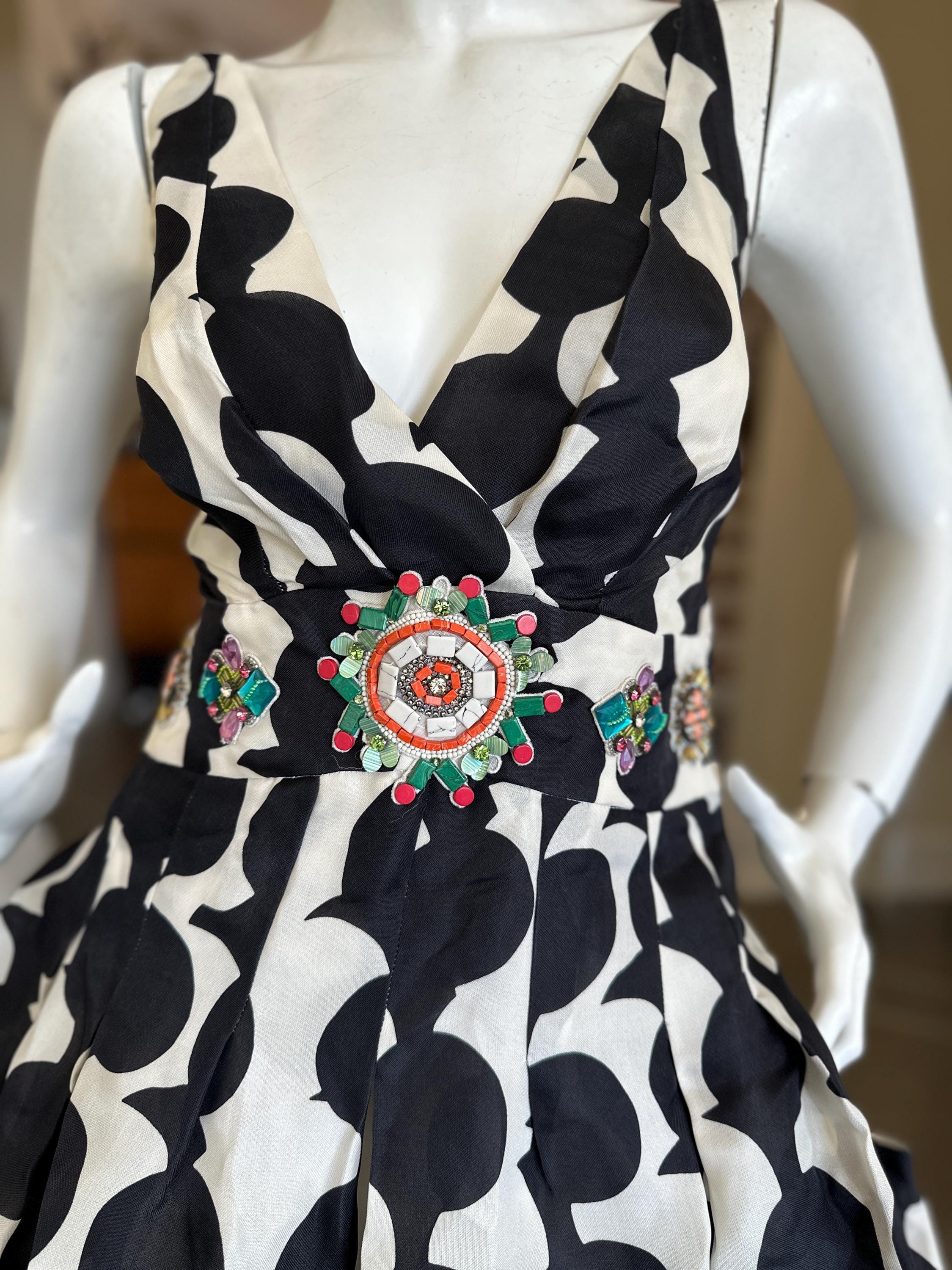 Christian Lacroix Vintage 2000 Polka Dot Pouf Dress with Embellished Waist