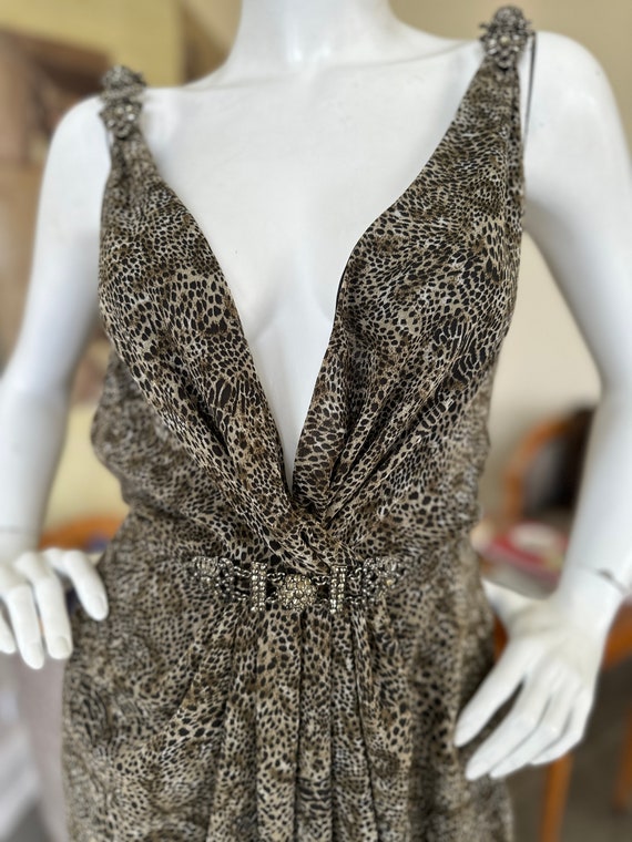 Bob Mackie Vintage Leopard Print Evening Dress wit