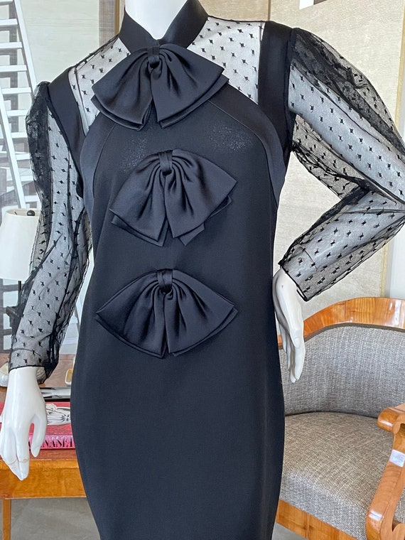 Givenchy Sheer Swiss Dot Dress with Bows