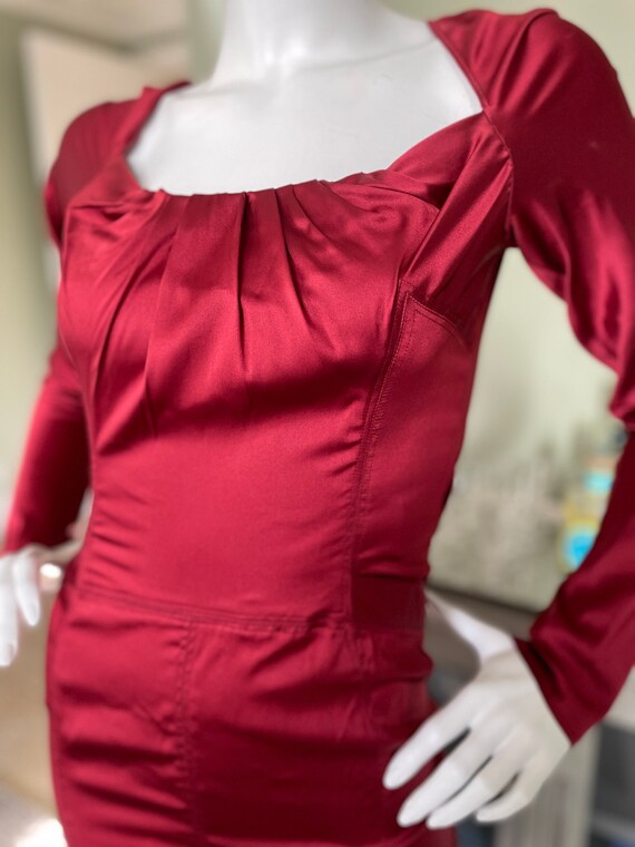 Gucci by Tom Ford Autumn 2003 Red Silk Cocktail D… - image 1