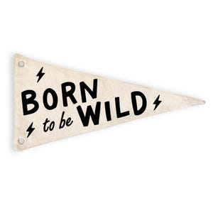 Born To Be Wild Canvas Pennant | Kids Room Decor, Screen Printed