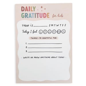 Bloc-notes de gratitude quotidienne pour les enfants | Bloc-notes pour faire semblant de jouer | Feuilles de travail sur la gratitude et l'affirmation de réflexion pour les enfants