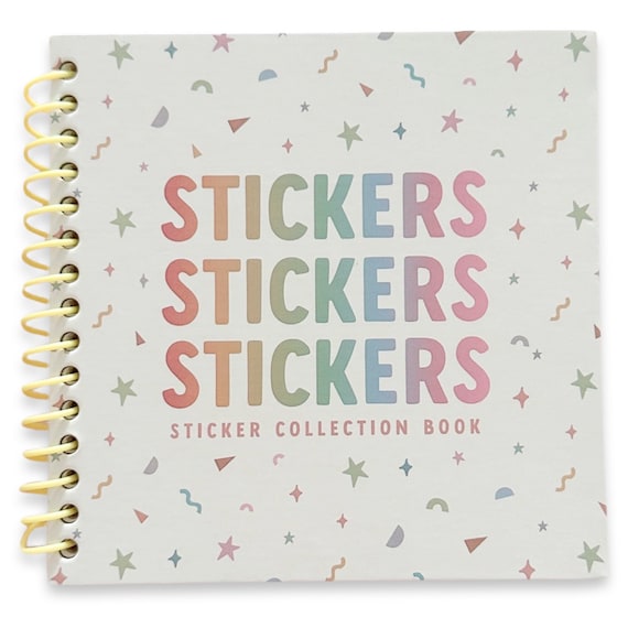 Confetti Sticker Collection Book | Reusable Sticker Album | Sticker Collecting for Kids | Modern Rainbow Sticker Journal