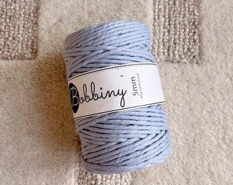 Bobbiny Iris 5mm Macrame String / Blue / Cotton / Macrame Supplies