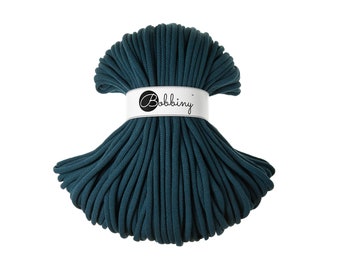 Bobbiny Peacock Blue 9mm Braided Cord (108 yards) / Jumbo Yarn / Crochet