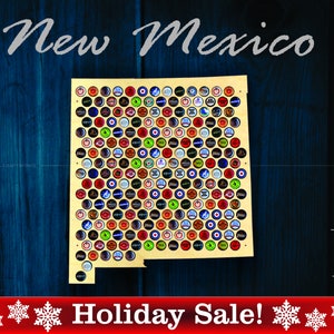 New Mexico Beer Cap Kaart NM - Bier Cap Houder Bier Cap Display Cadeau voor Hem Huwelijkscadeau Vaderdag Verjaardag Uniek Kerstcadeau -
