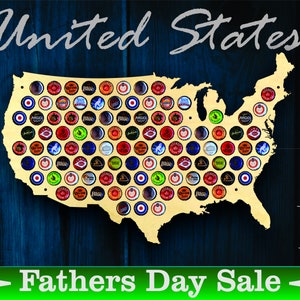 United States Beer Cap Map USA Beer Cap Holder Beer Cap Display Gift for Him Wedding Gift Fathers Day Unique Christmas Gift image 7