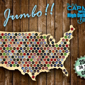 United States Beer Cap Map USA Beer Cap Holder Beer Cap Display Gift for Him Wedding Gift Fathers Day Unique Christmas Gift image 4