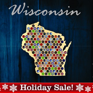 Wisconsin Beer Cap Map WI - Bierdeckelhalter Bierdeckel Display Geschenk für Ihn Hochzeitsgeschenk Vatertag Geburtstag Einzigartiges Weihnachtsgeschenk