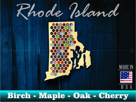 Rhode Island Beer Cap Map RI Beer Cap Holder Beer Cap | Etsy