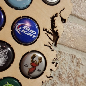 North Carolina Beer Cap Map NC Beer Cap Holder Beer Cap Display Gift for Him Wedding Gift Fathers Day Unique Christmas Gift image 5