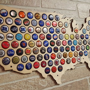 North Carolina Beer Cap Map NC Beer Cap Holder Beer Cap Display Gift for Him Wedding Gift Fathers Day Unique Christmas Gift image 6